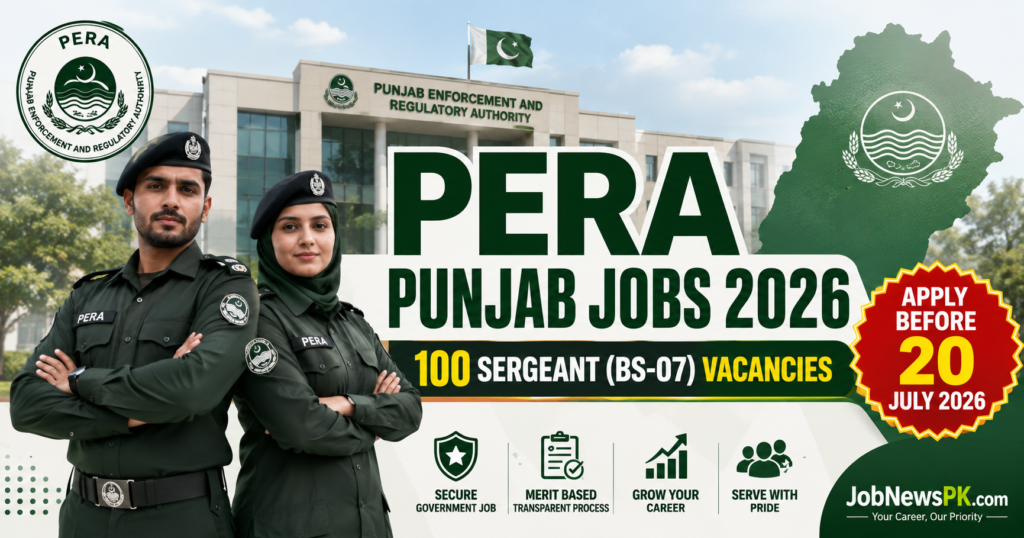 PERA Punjab Jobs 2026 Advertisement for Sergeant BS-07 Positions