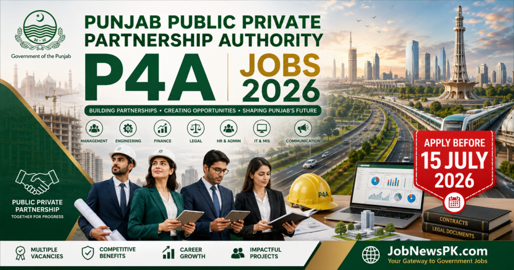 Punjab Public Private Partnership Authority P4A Jobs 2026 Advertisement