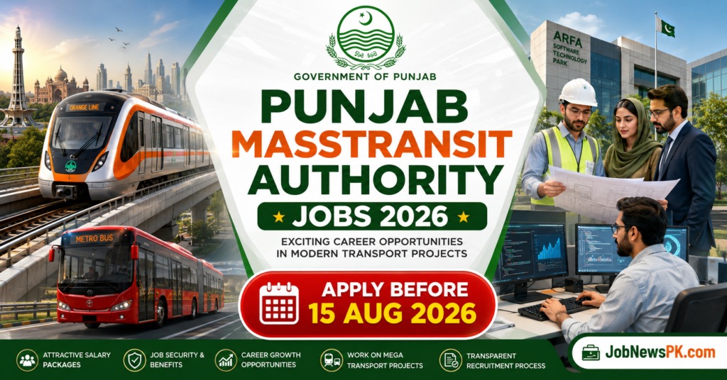 Punjab Masstransit Authority Jobs 2026 advertisement for Director Operations, Deputy Director IT and Driver vacancies.